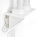 OAPRIRE Electric Toothbrush Holder Wall Mounted, Acrylic Electric Toothbrush Holder for Bathroom Come with Cable Organizer, Saving Space and Convenient Charging - White