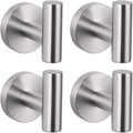 GERZWY Bath Towel Hook SUS 304 Stainless Steel Coat/Robe Clothes Hook for Bath Kitchen Modern Hotel Style Wall Mounted 4 Pack Brushed Finish AG1307B-LS