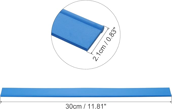 MECCANIXITY Replacement Squeegee Rubber for Window, Glass, Shower Doors, Tile Wall Cleaning, 11.81 Inch, Blue
