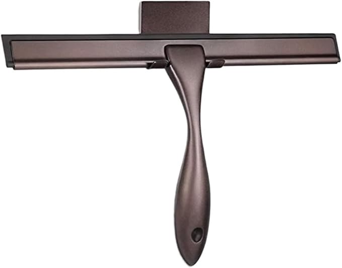 10 Inch All-Purpose Shower Squeegee for Doors,Windows and Car Glass Stainless Steel 304 and Silicone Cleaning(Brown)