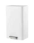 Garvee Space-Saving Office Trash Can, 4.8 Gallon Trash Can with Soft-Close Lid, Foot Pedal & Removable Inner Bucket, Rectangular Stainless Steel Garbage Can for Small Kitchen, Home, Garage, White