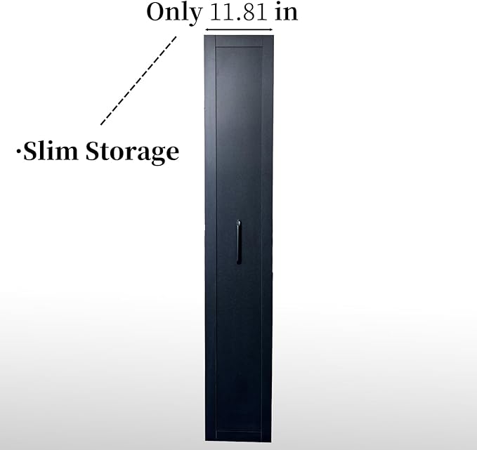 JOYSOURCE Tall Narrow Pull-Out Storage Shelf with Wheels 6-Tier Slim Rolling Storage Next to Fridge Spice Rack Shelves for Small Spaces, Kitchen, Laundry Room, Bathroom Black