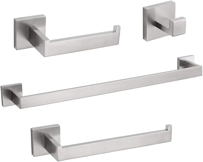 TURS Bathroom Hardware Set Brushed Towel Bar Set Stainless Steel Bathroom Accessories Towel Holder Sets Wall Mounted