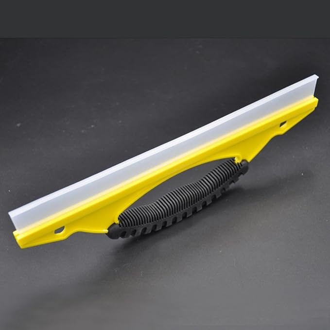 LIFKOME 2pcs Soft Rubber Car Windshield and Shower Door Squeegee, Flexible Yellow Water Wiper for Window Cleaning and Bathroom Glass Surfaces