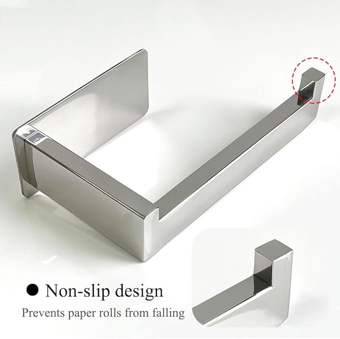 SUS 304 Stainless Steel Toilet Roll Holder Self Adhesive Suction Chrome Finish Toilet Paper Holder Rack Bathroom Accessories Paper Dispenser