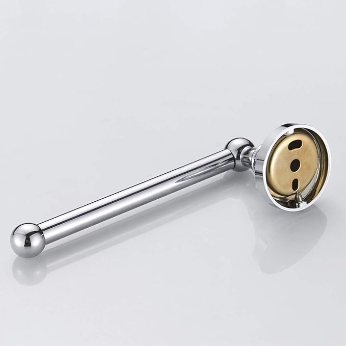 Flybath Toilet Paper Holder Without Cover Brass Bathroom Tissue Roll Bar Wall Mounted, 20 cm / 7.87 inches, Polished Chrome