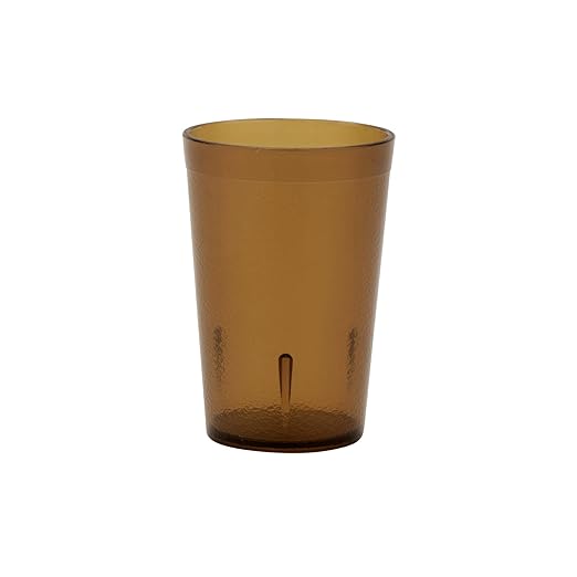 G.E.T. 6608-1-A Heavy-Duty Plastic Restaurant Tumblers, 8 Ounce, Amber (Set of 12)