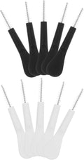 10pcs Mini Cleaning Brush Set for Home and Kitchen, Crevice and Gap Scrubbers, Multi-Purpose Handheld Small Brushes for Grout, Phone Ports, Bottle Cleaning, Black and White