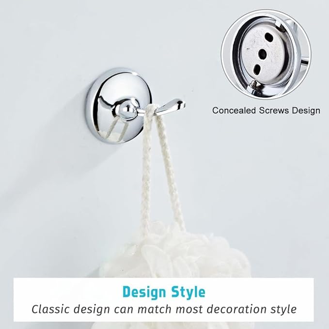 8 Piece Bathroom Accessory Set(Adjustable Towel Bar, Towel Ring, Toilet Paper Holder,Towel Hook), Wall Mounted Bathroom Hardware Accessories Set,Chrome