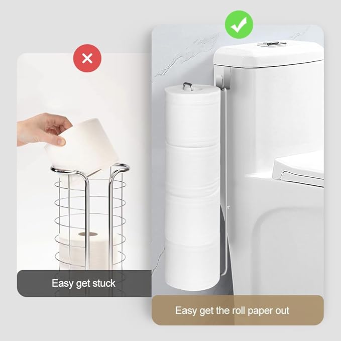2Pcs Over The Tank Toilet Paper Holder for 4 Roll Tissue，Bathroom Toilet Paper Roll Storage Holder Wall Mount Brushed Nickel,Metal Hanging Toilet Paper Holder Dispenser,Organizer