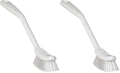 Vikan - Fine Dish Brush - Heavy-Duty, Narrow, Slip-Resistant Cleaning Brush, Polypropylene, Polyester Bristle, 11 Inch, White, (42875) (Pack of 2)