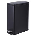 Garvee Slim Trash Can with Lid, 12 Gal (45 L) Stainless Steel Kitchen Garbage Can with Inner Bucket and Step On Foot Pedal, Narrow Metal Trash Bin, Black