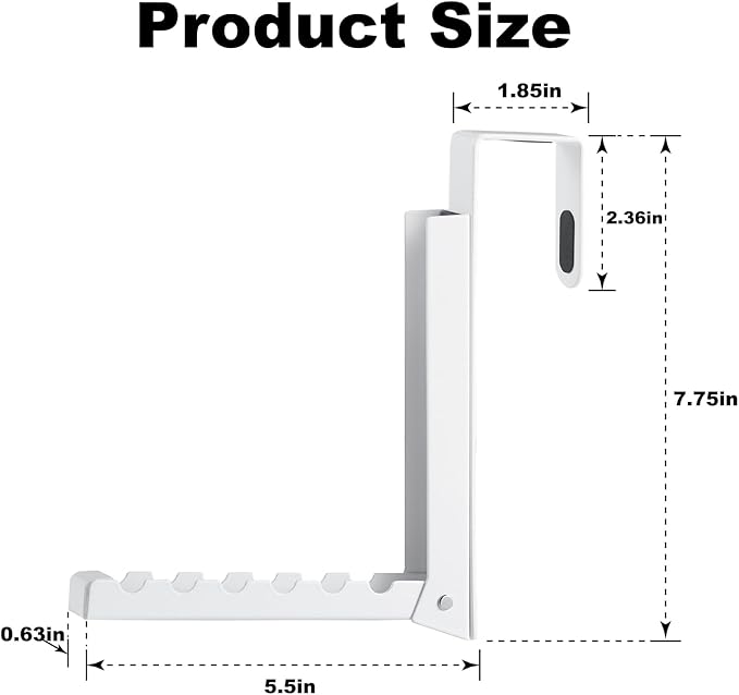 Over The Door Hooks Hanger for Clothes, 1 Pack Foldable Over The Door Drying Rack for Laundry, Overdoor Hanger Hook with 6 Groves for Towel, Coat, White
