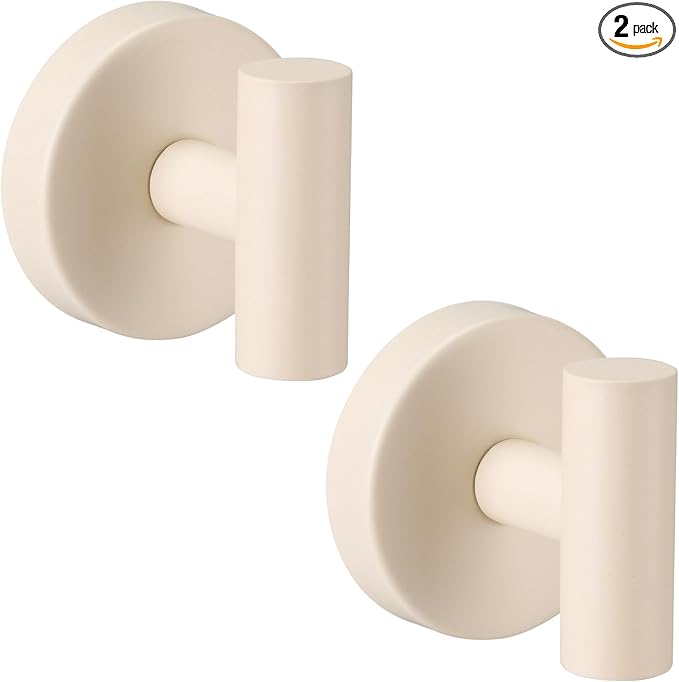 Heavy Duty Reusable Suction Cup Hooks for Shower - No Drill Bathroom/Glass/Mirror/Tiles & Metal Surfaces,and Smooth Non-Porous Surfaces for Towels, Robes, Loofahs (2, Milk White)