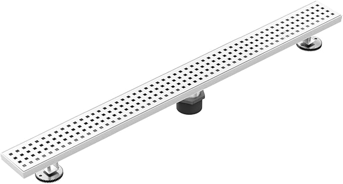 304 Stainless Steel Shower Drain, Removable Grate & Hair Catcher Bathroom Floor Drain with Waterproof Design for Tile Floor, CUPC Compliant (Punch, 36 Inch)
