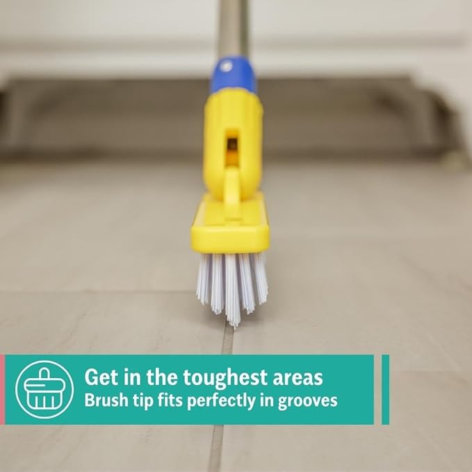 CHOMP! Grout Cleaner Bundle, Includes Long Handle Stand Up Brush, Refreshes Grout and Removes Stains on Tile Floors and Bathroom Walls & Kitchens (4 Pack Set)