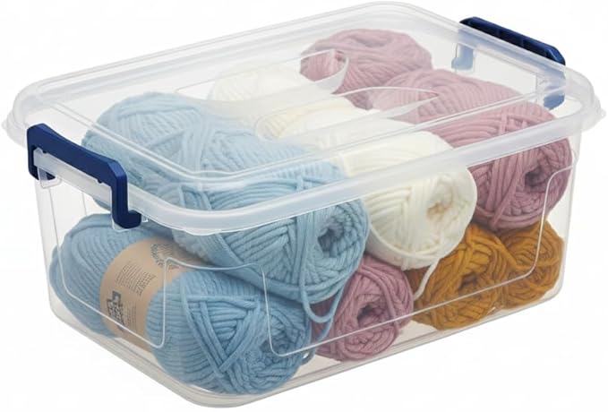 Tribello Clear Storage Bins with Lids, 6-Pack Stackable Plastic Storage Containers for Home Organization – Clear Totes for Closet and Underbed Storage, 9.5