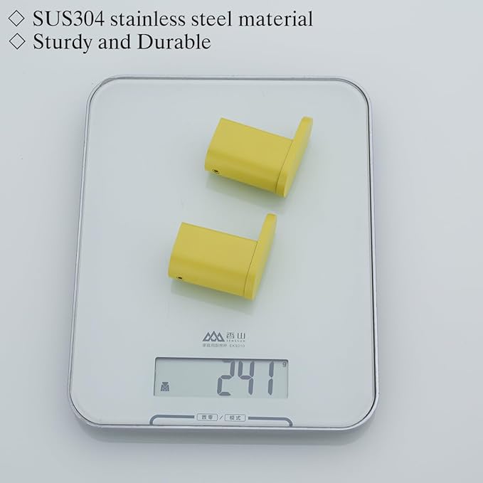 RANDOM Yellow Towel Hooks for Bathrooms Round Shower Hooks SUS304 Stainless Steel Wall Mount Coat Hooks.RD-96026-8YL