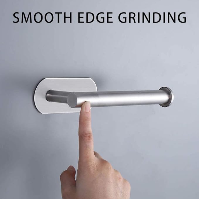 3M Toilet Paper Holder no Drilling for Bathroom and Washroom, SUS304 Stainless Steel Brushed Nickel (Silver), DG-TPA22