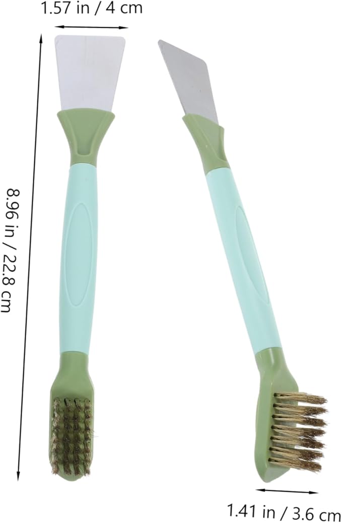 Mobestech Dual-Head Wire Brush Scraper Crevice Cleaning Brush for Grout Gas Stove Gutter Window Groove Household Cleaning