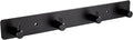 Adhesive Bathroom Black Hook Rail, 4 Matte Black Wall Key Hooks Rack Hanger Towel Robe Stick Door Hooks for Bathroom Toilet Entryway Hallway Kitchen Wall Mounted