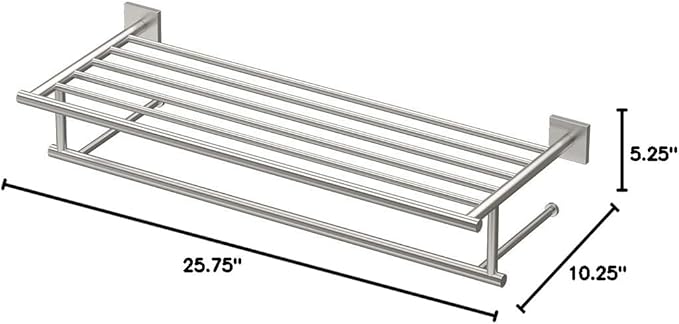 Gatco 4077 Elevate Minimalist Spa Rack, 26", Satin Nickel