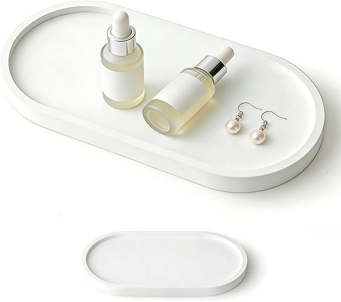 Bathroom Countertop Tray, 9x4.6 Inch for Bathroom、Vanity, Jewelry、Perfume Organizer、Aesthetic Home Décor