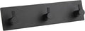 Self Adhesive Towel Hooks for Bathrooms Black Stick on Wall Hooks Bath Adhesive Towel Hanger Peel and Stick Matte Black Shower Hooks for Wall Adhesive Coat Hook for Wall Mount 3 Hooks