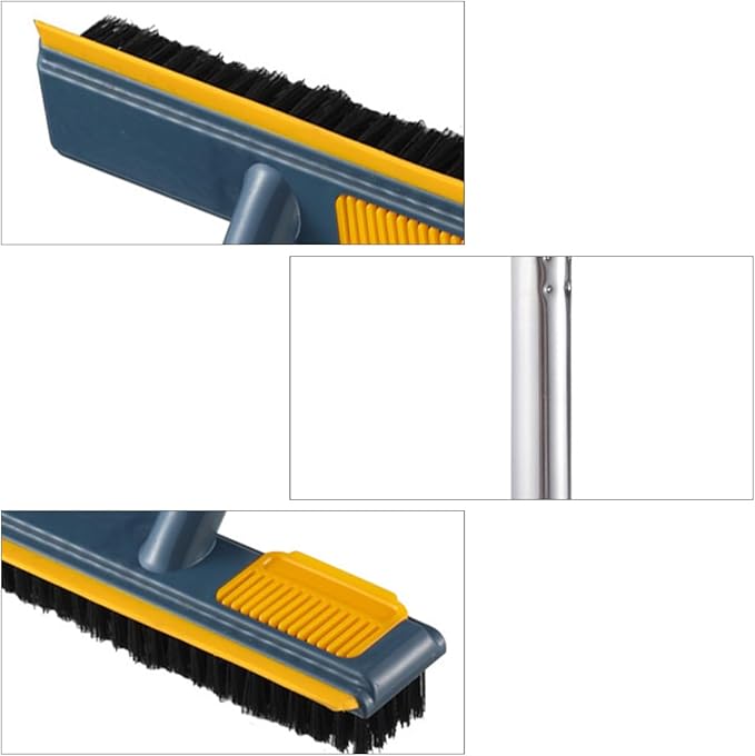 DOITOOL Floor Scrub Brush with Telescopic Handle, Stiff Bristle Cleaning Brush for Bathroom Tile and Grout, 3-Section Long Handle Hard Bristle Floor Scrubber for Home Cleaning