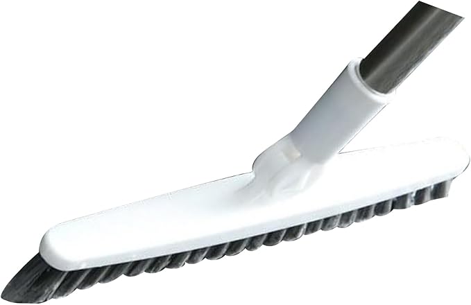 Long Handle Crevice Brush Floor Tile Grout Brush Corner with Sturdy Plastic for Bathroom Kitchen Toilet (White 88.5cm)