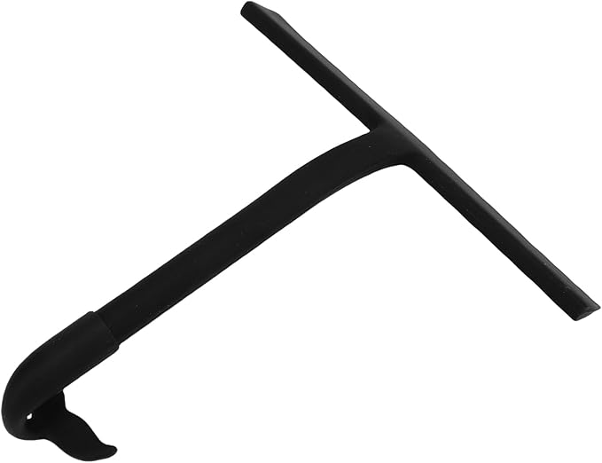 Focket Silicone Shower Squeegee, Builtin Hook Design Multipurpose Window Wiper, Bathroom Glass Scraper with 145 Angled Handle for Shower Doors Tiles and Mirrors (Black)