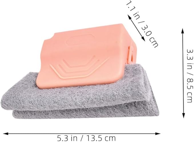 VICASKY 3pcs Window Track Cleaner and Crevice Brush Set, Household Cleaning Tool for Window Groove and Grout, Small Space Scrub Brushes in Green, Gray, and Pink