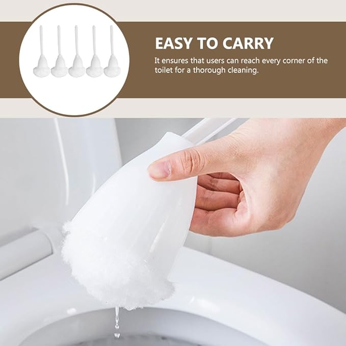 Garneck Soft Toilet Bowl Brush Set with Holder 5Pcs Bathroom Cleaning Brushes with Soft Bristles and Pp Handle for Deep Toilet Cleaning