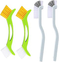 SAFIGLE 1set Double Head Grout Cleaner Brush Heavy Duty Scrub Brush for Deep Cleaning Bathtubs Sinks and Hard to Reach Areas Ergonomic Long Handle for Comfort and Efficiency 4pcs