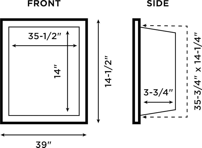 USA - Ready for Tile Niche Preformed Bathroom Recess It Shower Shampoo Shelf (14" X 36")