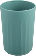 VOCOSTE 1Pc Bathroom Tumbler with Smooth Lines, Wheat Straw Cup, for Bathroom for Toothpaste Deep Green 4.09''x2.80''