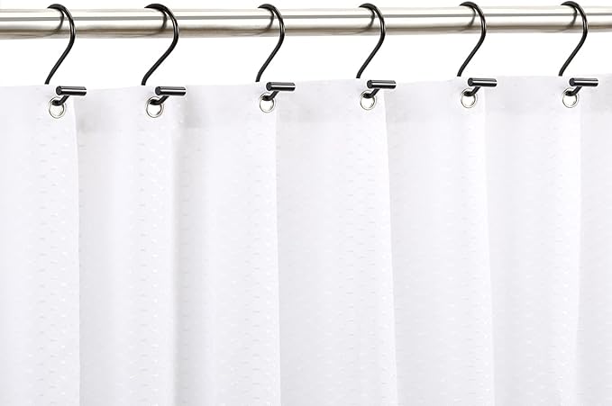 CHICTIE Black Shower Curtain Hooks Rings, Decorative for Bathroom Shower Rods, Set of 12 Premium Rust-Resistant Metal Hooks Hangers T Shaped Design