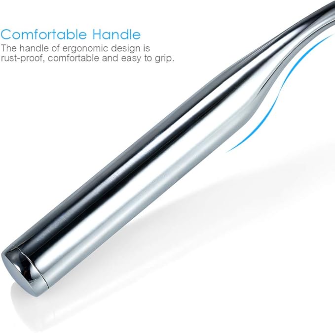 Shower Squeegees Stainless Steel Window Glass Wiper Cleaner Squeegee for Shower Door Bathroom Kitchen Car Mirror - with Suction Cup Hook Holder