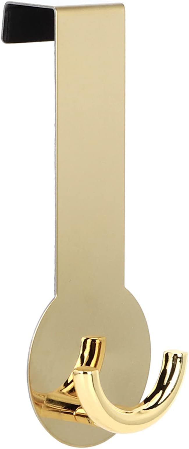 HEEPDD Over The Door Hook, Stainless Steel, Gold, Multi-Purpose Door Back Hanger for Bathroom, Living Room, Bedroom, Hanging Clothes, Towels, Shoes, Bags, Hats, Coats