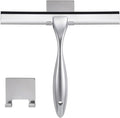 NETANY Shower Squeegee, 12-Inch Silver Squeegee, All-Purpose Stainless Steel Squeegee for Bathroom, Shower Doors, Mirrors, Tiles and Car Windows - 100% Streak Free