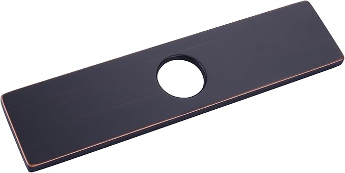 10" Sink Faucet Hole Cover Deck Plate for Bathroom & Kitchen Vanity Sink, Faucet Oil Rubbed Bronze Escutcheon Plate Stainless Steel Outside Faucet Cover Cap Rectangle Mixer Tap