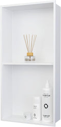 Bathroom Shower Niche Stainless Steel: No Tile Needed Double Layer - 12"x24" Recessed Wall Niches Shelves for House Decoration - Matte White