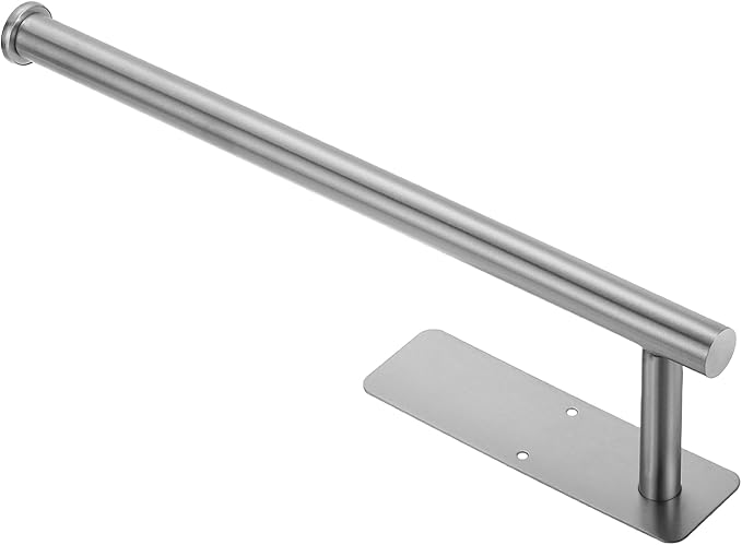 uxcell Toilet Paper Holder, Self-Adhesive 13.2" Stainless Steel Toilet Paper Roll Holder Rustproof Wall Mount Tissue Holders with Screws for Bathroom Washroom, Silver
