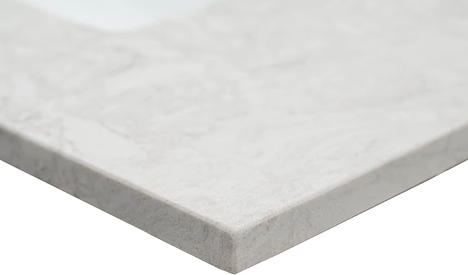 MSI Drifting Fog Vanity Top with Under Mount Rectangle Ceramic Sinks, Engineered Marble Stone, 4" CC Faucet Holes, 31"X22"