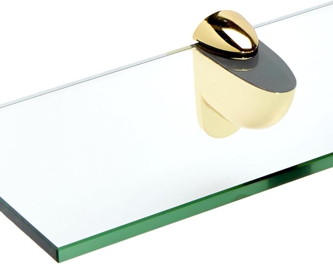 Spancraft Glass H-6x30-Brass Heron Glass Shelf, Brass, 6" x 30"