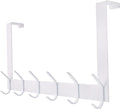 YUMORE Over The Door Hooks, Heavy Duty Over Door Hanger Stainless Steel for Coats Robes, Hanging Towel Rack Back of Bathroom Bedroom Door, Long Arms Easy Reach, White