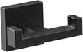 BOZWELL Double Towel Hooks for Bathroom Matte Black Wall Mount，Simple Modern Square Style Coat Robe Hook，Stainless Steel Heavy Duty Door Hanger for Bathroom Bedroom Kitchen Hotel Pool 1502-B-1