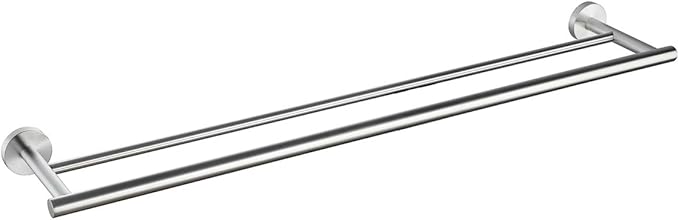Miyili 30-Inch Bathroom Double Towel Bar Brushed Stainless Steel Bath Towel Rack Holder Wall Mount, A01N75B