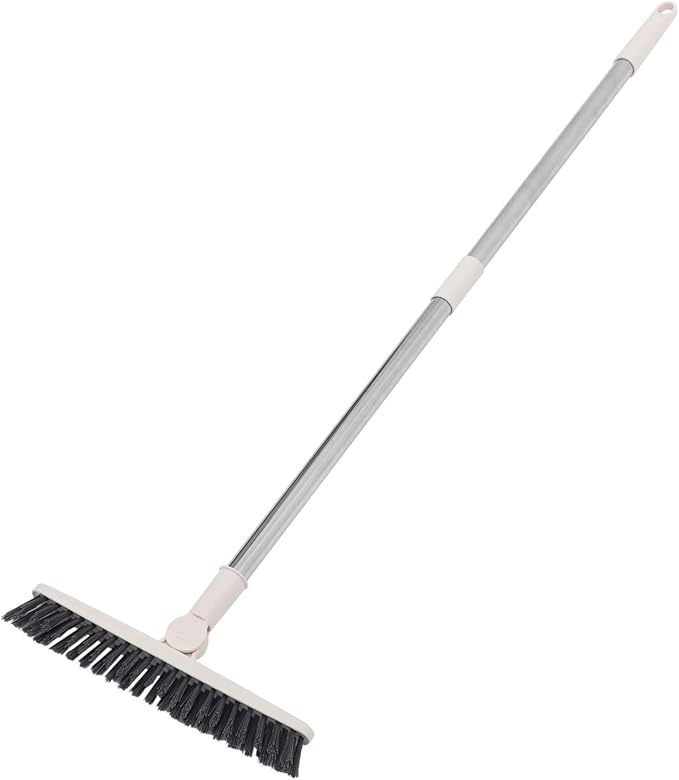 Handle Rotatable Floor Scrub Brush for Cleaning Bathroom Shower Window Tracks Stiff Bristles for Stubborn Grout Hard Reach Areas Lightweight Portable Design