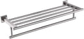 Premium Modern Single Hanging Quadruple Towel Rack Bar w/Square Base (24 Inches), Brushed Finish, Stainless Steel, Water and Rust Proof, Wall Mounted, Easy to Install